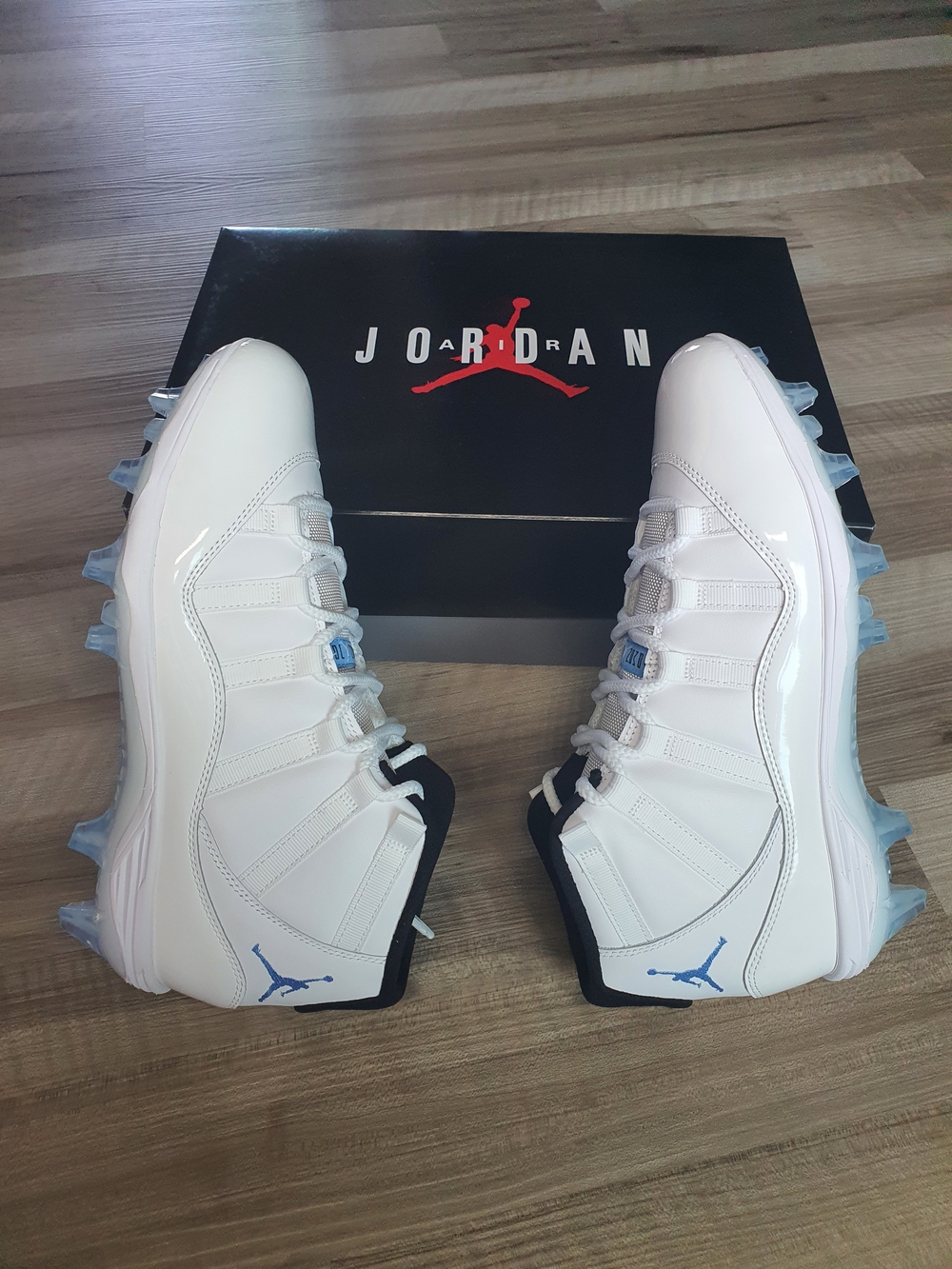 Lot Of 3 Air Jordan 11 Mid TD Football Cleats Legend Blue Mens Sz 10.5 - 9.5 - 8 - Picture 10 of 12